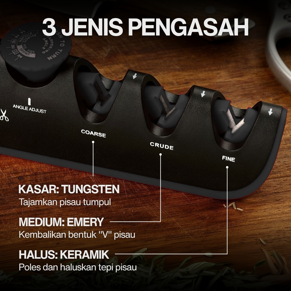 Gambar produk WAK Pengasah Pisau Dapur 4in1 Gunting Knife Sharpener Profesional - WK2003C