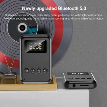 Gambar produk TKXEC Audio Bluetooth 5.0 Transmitter Receiver Adapter AUX FM - K6