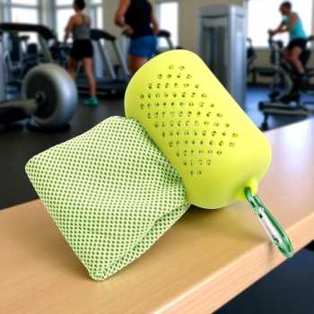 ASOLID Handuk Microfiber Quick Dry Cooling Ice Towel Silicon Case - AS13
