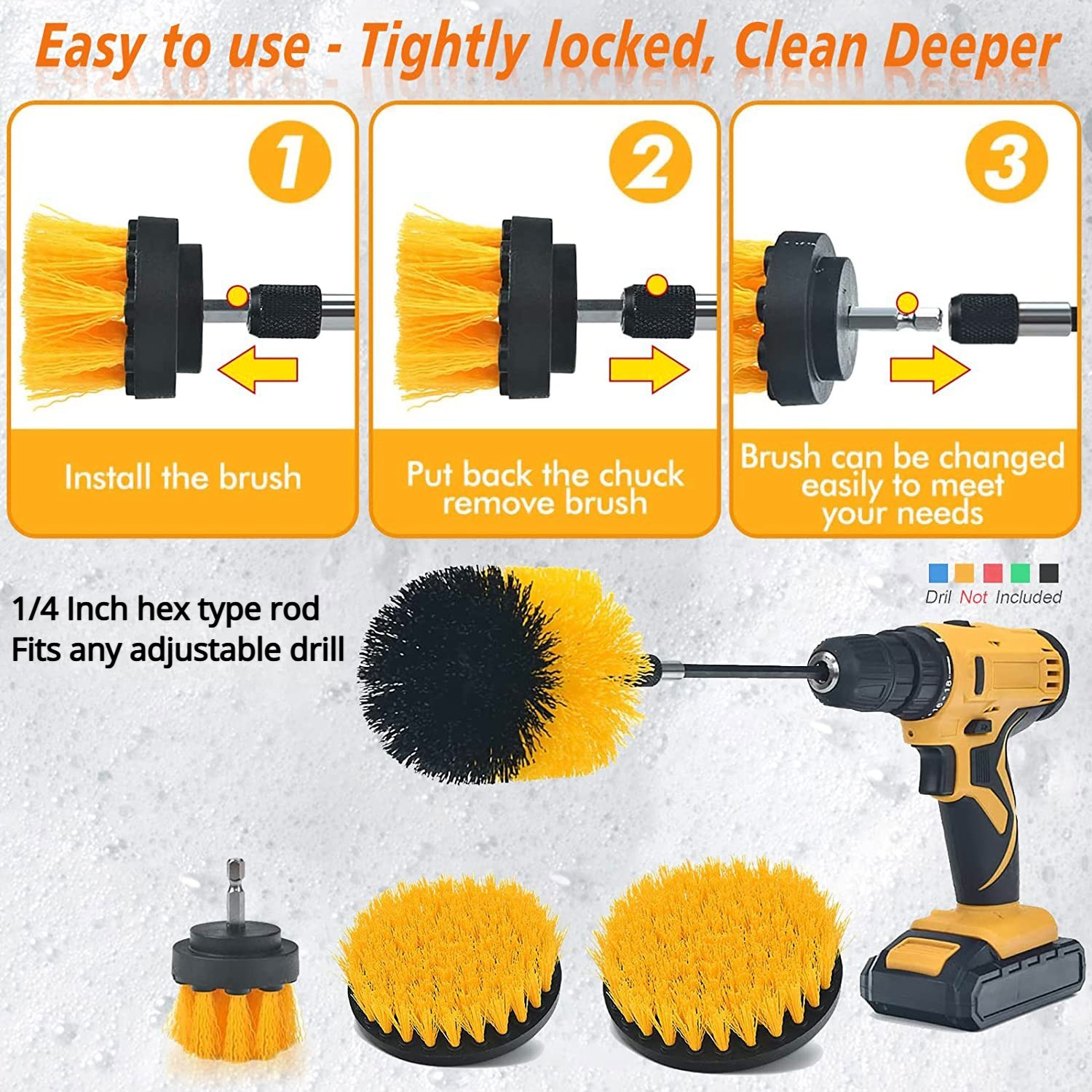 Gambar produk UNTIOR Kepala Sikat Pembersih Bor Car Polisher Drill Kit 5 PCS - UT2