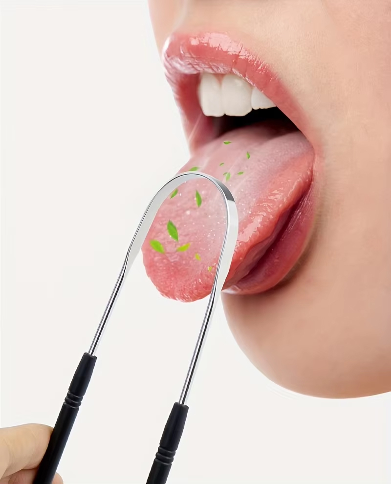 Gambar produk Uung Pembersih Lidah Bau Mulut Tongue Scraper Stainless Steel - INU149