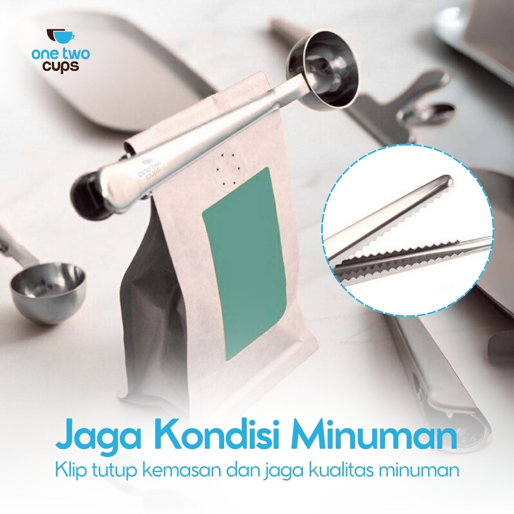 Gambar produk One Two Cups Sendok Takar Kopi Teh Measuring Spoon with Clip - G166