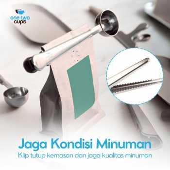 Gambar produk One Two Cups Sendok Takar Kopi Teh Measuring Spoon with Clip - G166