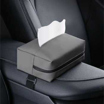 Gambar produk KUSH Tempat Tisu Mobil Multifunctional Car Tissue Box Nappa Leather - K-7