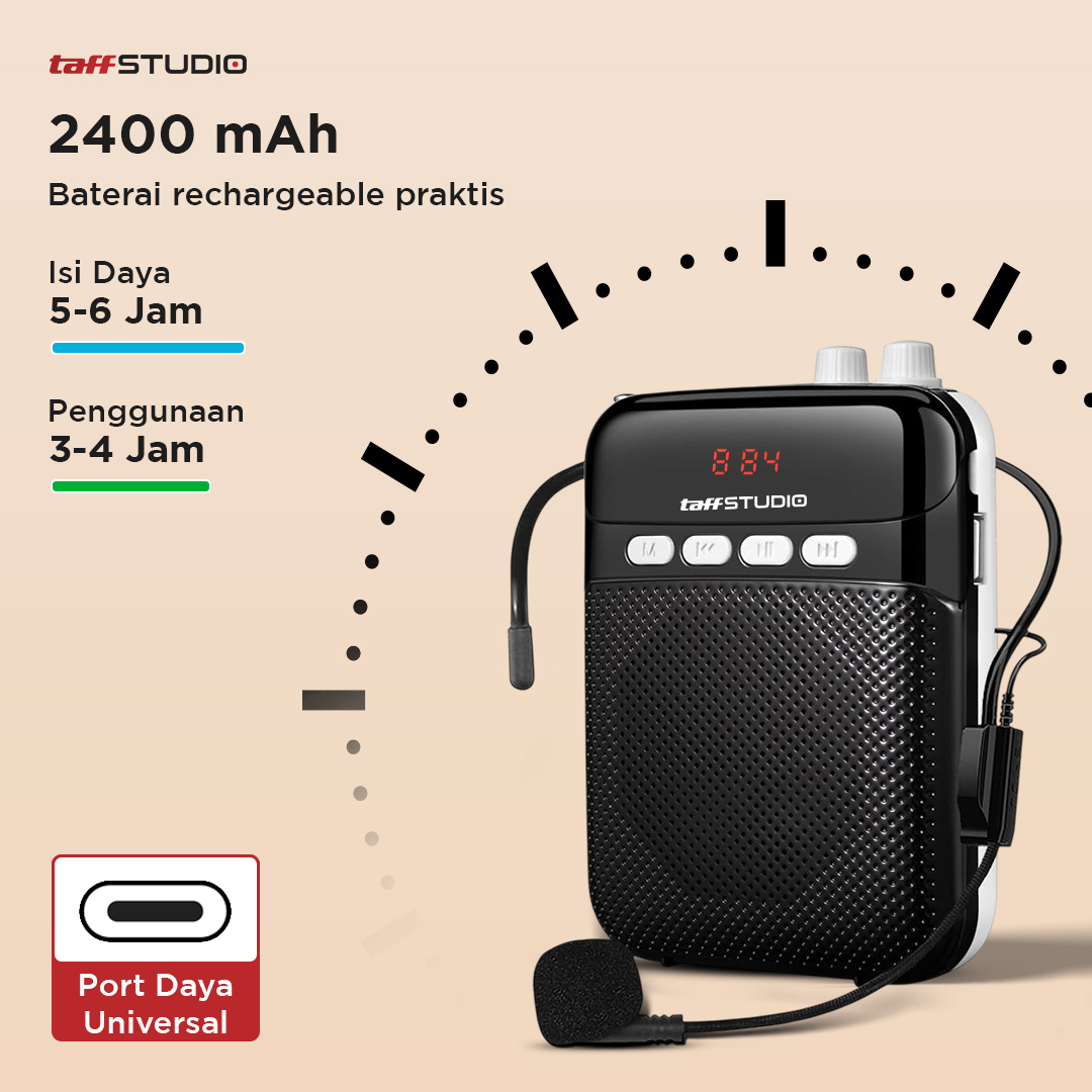 Gambar produk TaffSTUDIO Speaker Pinggang Bluetooth Voice Amplifier Wired 8W - S26