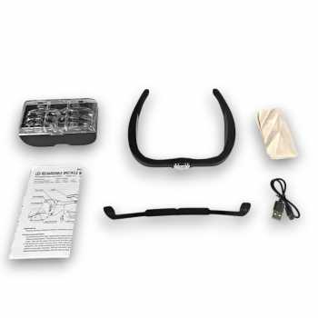 Gambar produk ZEAST Kaca Pembesar Kacamata Reparasi Lup with 2 LED 4 Magnifier Lens - 11537DC