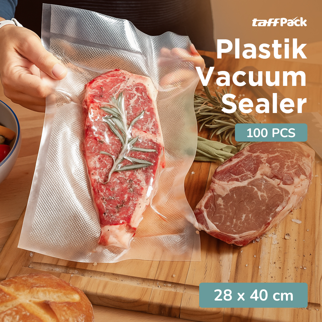 Gambar produk TaffPACK Plastik Vacuum Makanan Sealer Storage Bag 100 PCS 28x40cm - HK-08