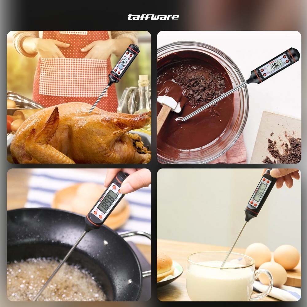 Gambar produk Taffware Termometer Pengukur Suhu Makanan Digital Daging Kopi Susu - TP101
