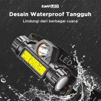 Gambar produk TaffLED Senter Kepala LED Headlight USB Rechargeable Q5 COB - LE022