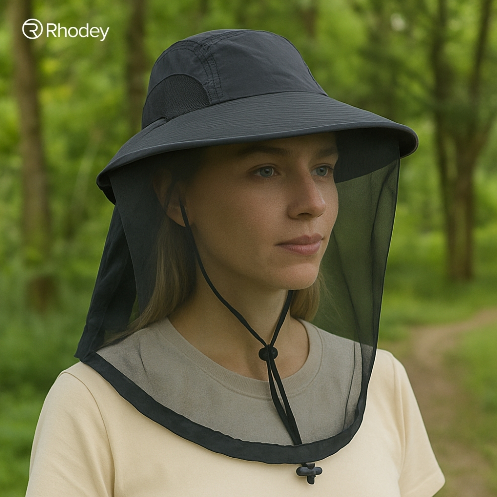 Gambar produk Rhodey Topi Rimba Outdoor Anti Mosquito Neck Flap Boonie Hat Nylon - GL017