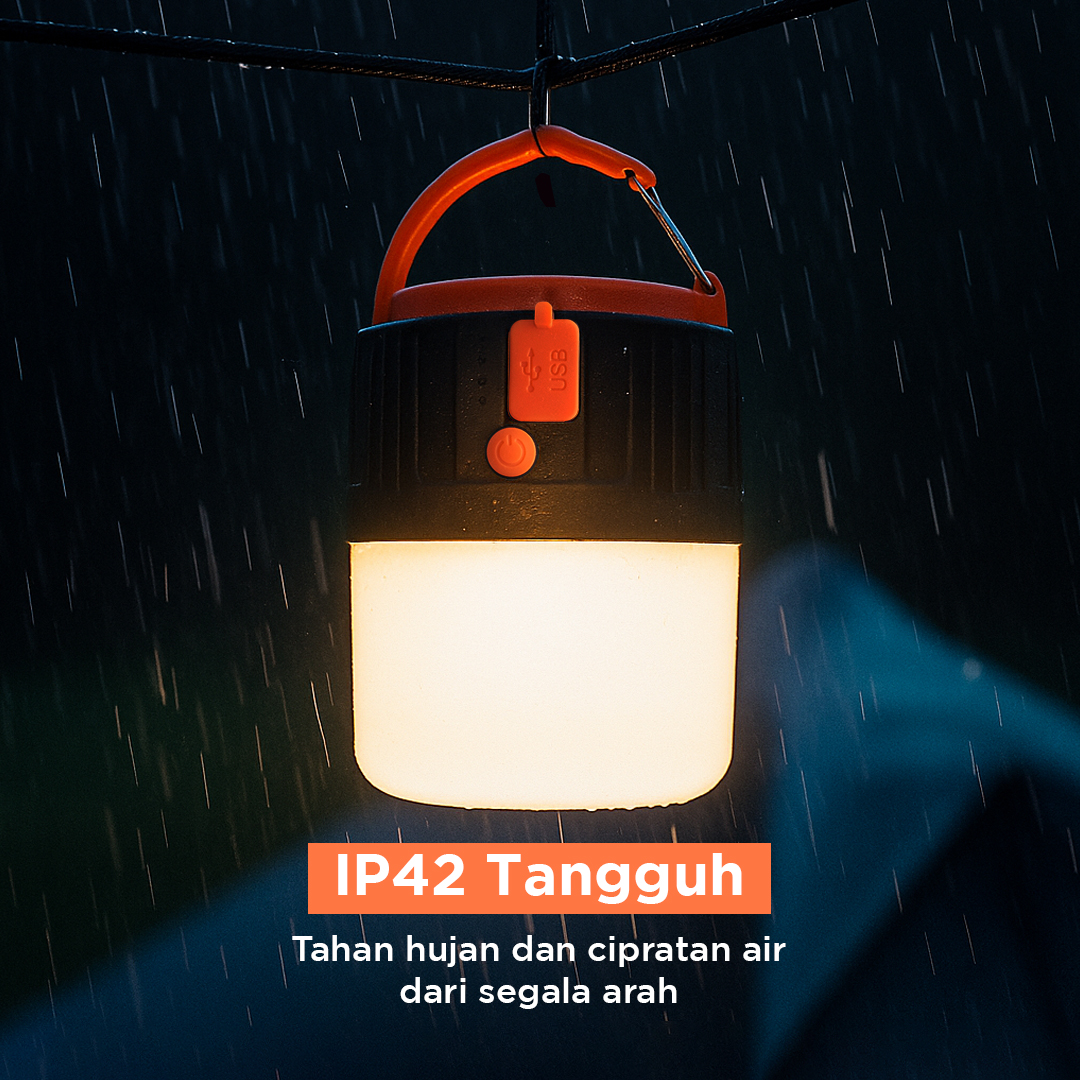 Gambar produk RDE Lampu LED Camping Tenda Solar Waterproof Cool White 4.5V 10W - HS-V65