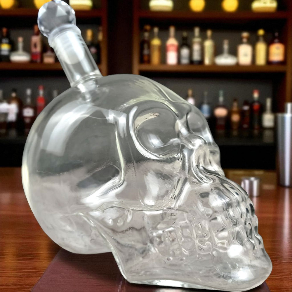 Gambar produk OUTAD Botol Kaca Tengkorak Crystal Skull Vodka Bottle 750ml - BKT750