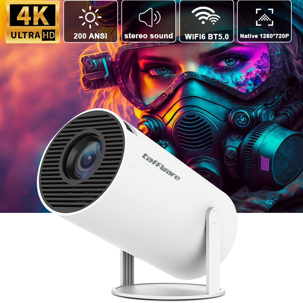 Gambar produk Taffware Proyektor Mini Portable Android 11 WiFi Bluetooth 200 ANSI - HY300