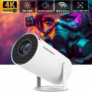 Taffware Proyektor Mini Portable Android 11 WiFi Bluetooth 200 ANSI - HY300