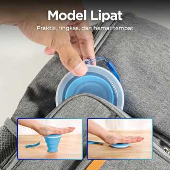 Gambar produk Gelas Lipat Silikon Foldable Cup with Strap 200ml - GYBL559