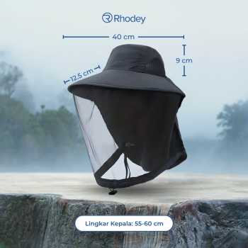 Gambar produk Rhodey Topi Rimba Outdoor Anti Mosquito Neck Flap Boonie Hat Nylon - GL017