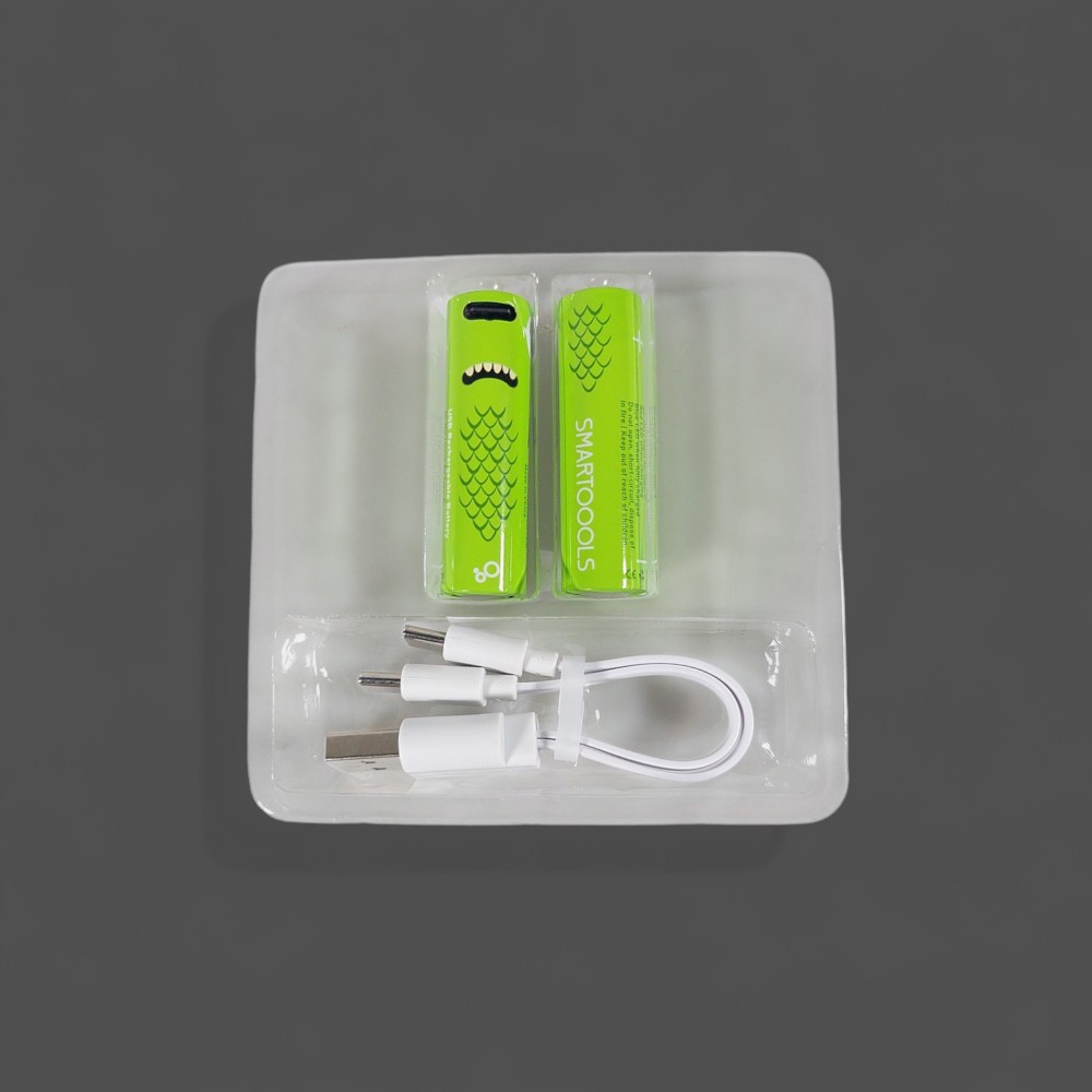 Gambar produk MICROBATT Baterai Rechargeable AA Ni-MH 1.2V 1000mAh USB Type C 2PCS AA-1000mAh