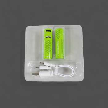 Gambar produk MICROBATT Baterai Rechargeable AA Ni-MH 1.2V 1000mAh USB Type C 2PCS AA-1000mAh