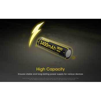 NITECORE Baterai Rechargeable 18650 Li-Ion 3.7V 3400mAh 1 PCS - NL1834R