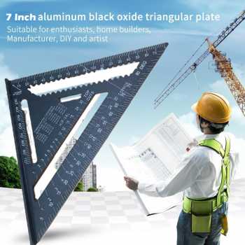 VKTECH Penggaris Siku Mistar Triangle Ruler Aluminium 7 Inch - A10D01