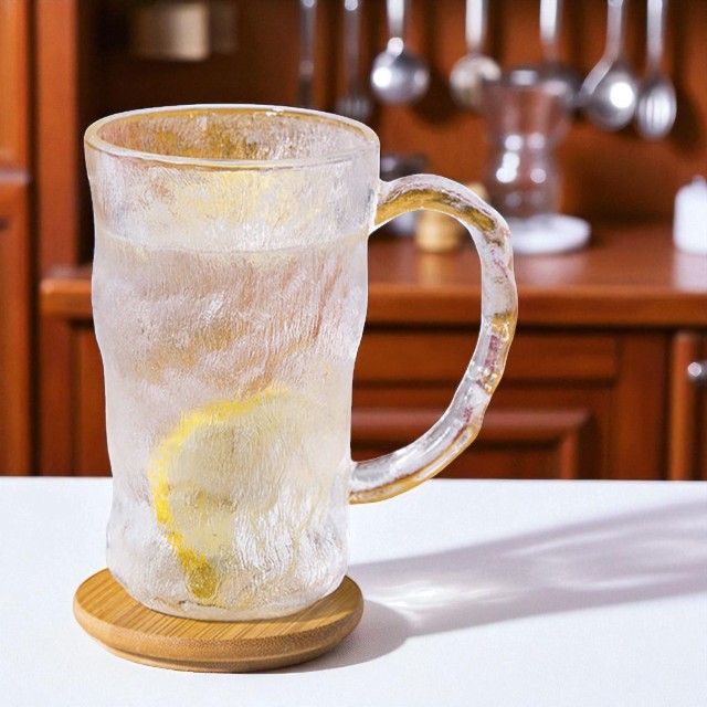 Gambar produk Qianli Gelas Kaca Tea Soda Glass Ice Glacier Hammer Pattern 330ml - ZB129