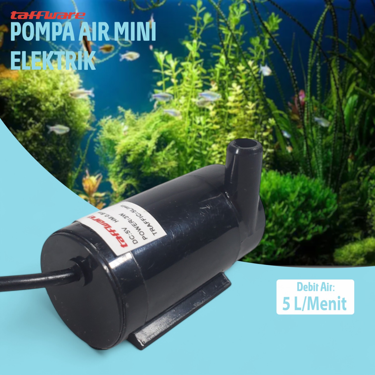 Gambar produk Taffware Pompa Air Mini Elektrik Water Submersible Pump USB DC 5V - PUM525