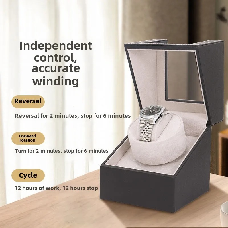 Gambar produk IGERN Watch Winder Pemutar Jam Tangan Otomatis 1 Slot Dual Power 13cm - IG-160