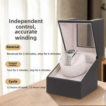 Gambar produk IGERN Watch Winder Pemutar Jam Tangan Otomatis 1 Slot Dual Power 13cm - IG-160