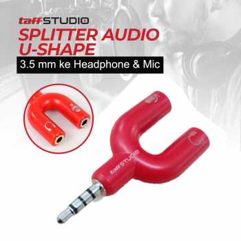 TaffSTUDIO Splitter Audio U Shape 3.5mm ke Headphone dan Mic - K0650
