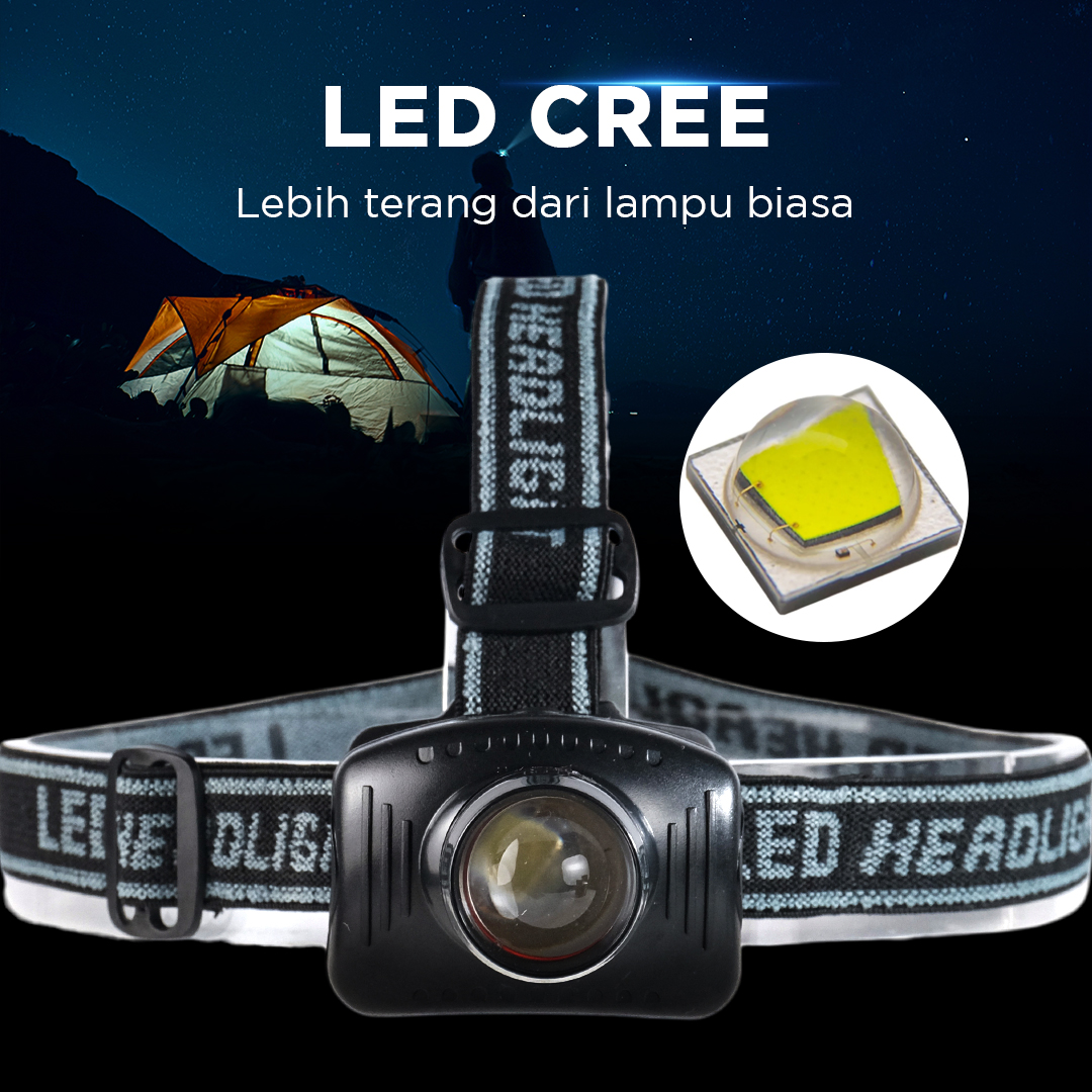 Gambar produk TRLIFE Senter Kepala Headlamp LED CREE Telescopic Zoom 3W 160 Lumens - BL253