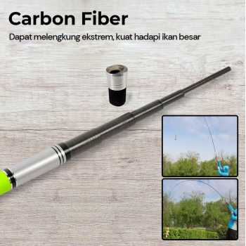 Gambar produk TaffSPORT Joran Pancing Pole Tegek Carbon Fiber Fishing Rod 5.4M - 5841