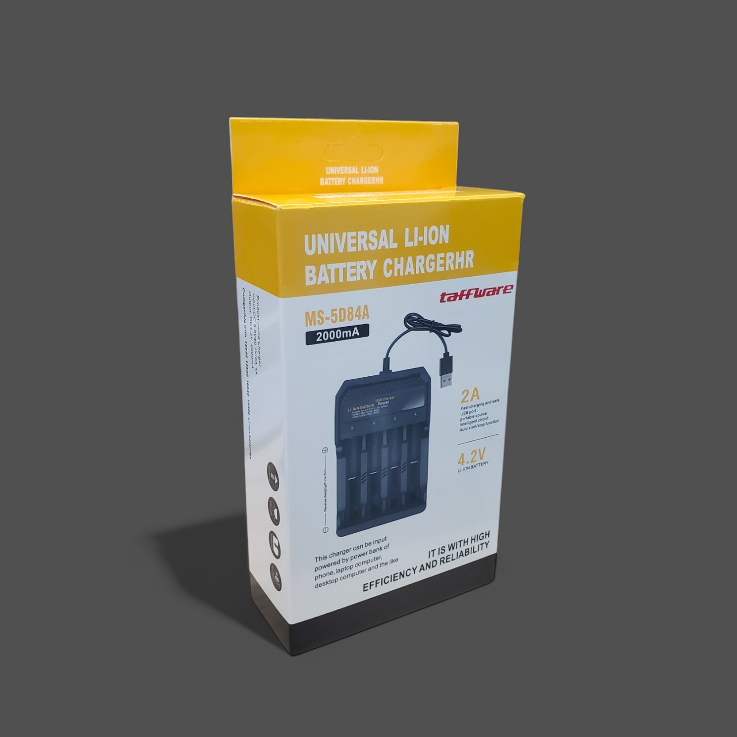 Gambar produk Taffware Charger Baterai 4 Slot 14500 18350 18650 Li-Ion with LED - MS-5D84A