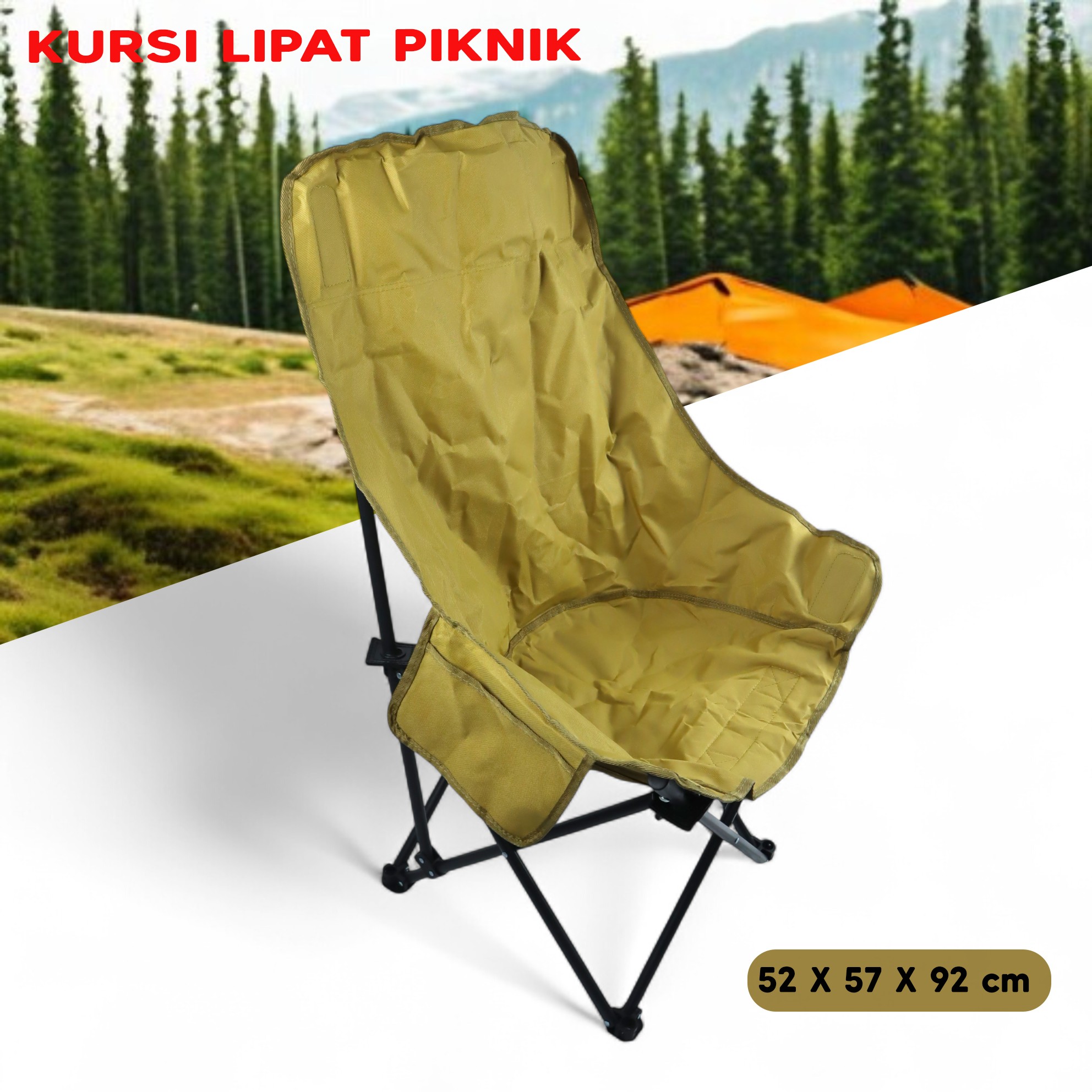 Gambar produk FORCI Kursi Lipat Outdoor Camping Portable Oxford Folding Chair - FO021
