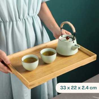 NLSLASI Tatakan Nampan Gelas Cangkir Teh Chinese Bamboo Tea Tray - NL30