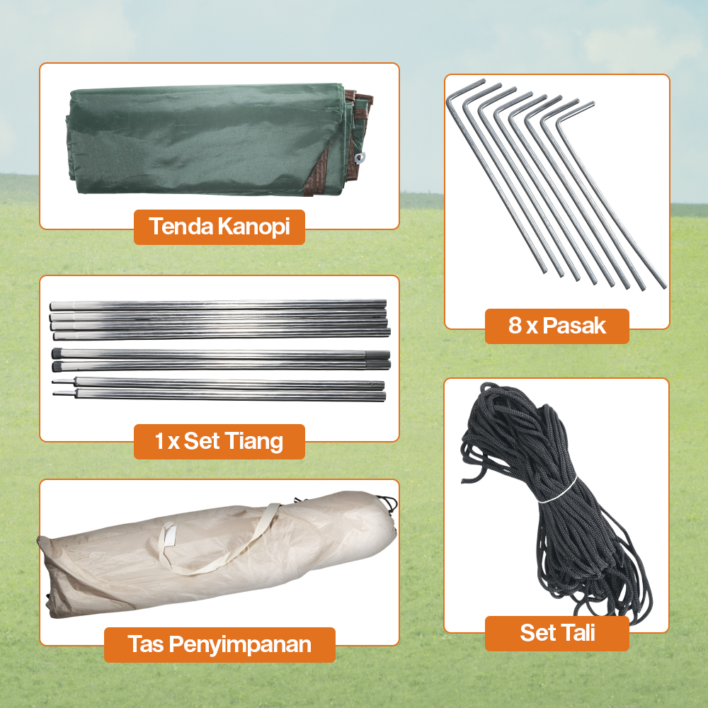 Gambar produk Flysheet Terpal Tenda Camping Waterproof Anti UV 3x3M - TL1