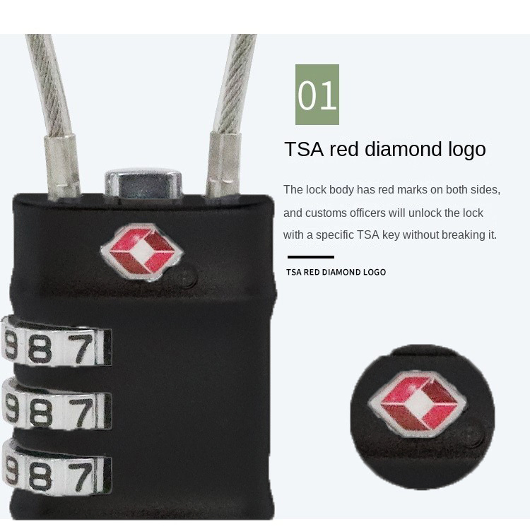 Gambar produk CoolCell Gembok Koper Angka 3 Digit Suitcase Password TSA Lock - TSA007