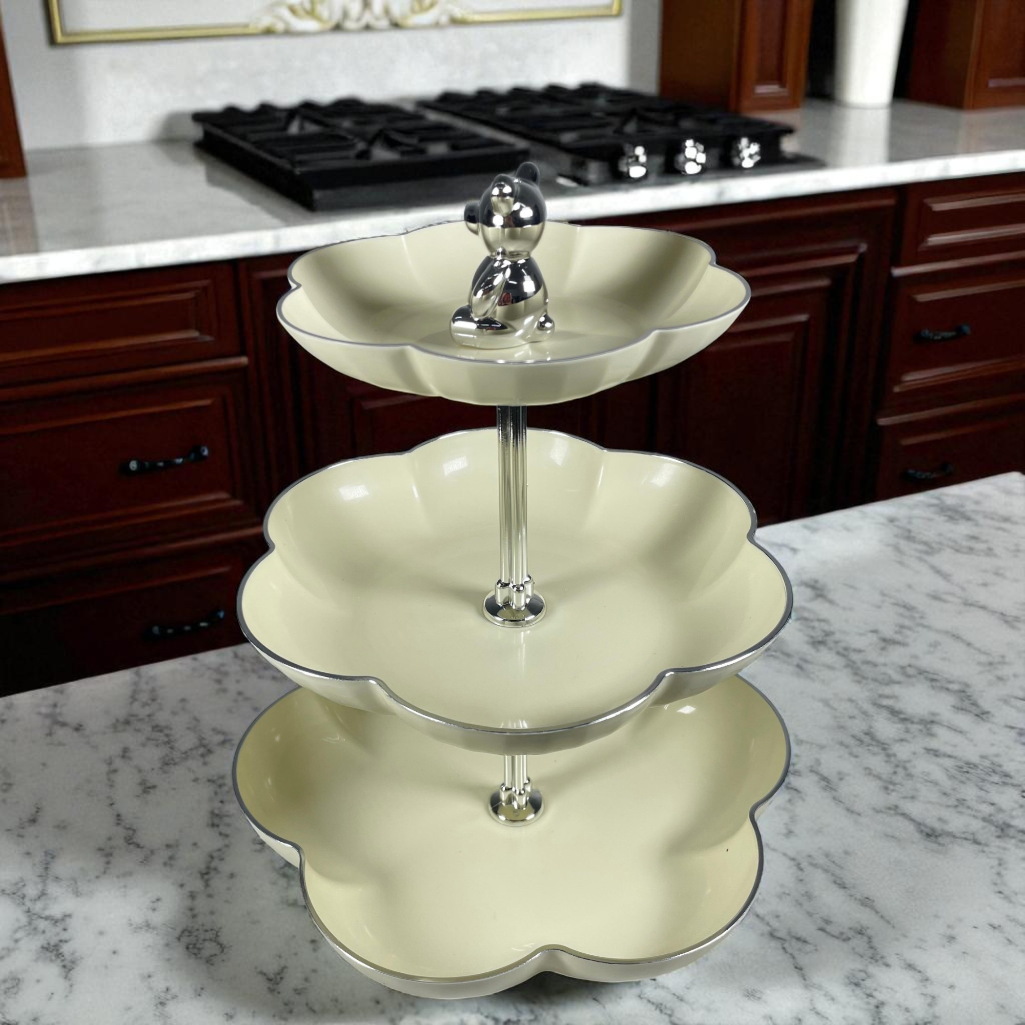 Gambar produk WBUY Rak Kue Susun Tingkat Plate Christmas Dessert Rack Cake 3 Tingkat - WB023