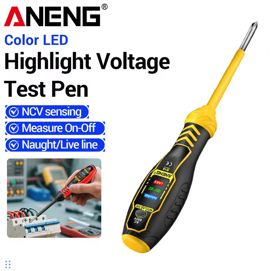 Gambar produk ANENG Obeng Tespen Tester Pen Highlight Voltage With 3 Indicator Obeng Plus - B18
