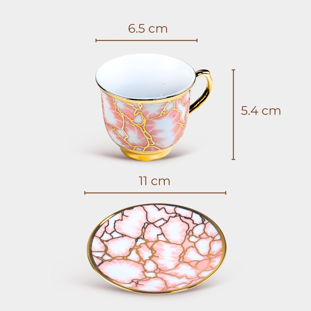 Gambar produk SUNFILI Set Cangkir Kopi Keramik 6in1 European Style Coffee Cup 90ml - B151