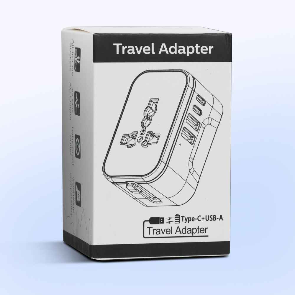 Gambar produk LENCENT Universal Travel Adaptor Multi Port USB Type C UK EU USA 3A - HHT205