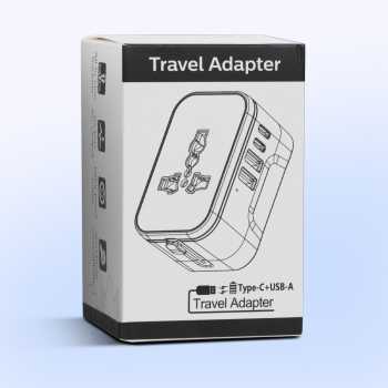 Gambar produk LENCENT Universal Travel Adaptor Multi Port USB Type C UK EU USA 3A - HHT205