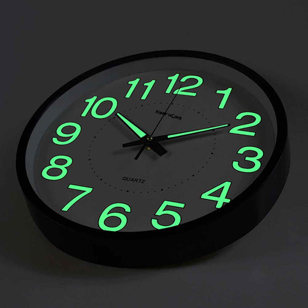 Gambar produk TaffHOME Jam Dinding Bulat Quartz Luminous Glow in The Dark 30cm MDB4