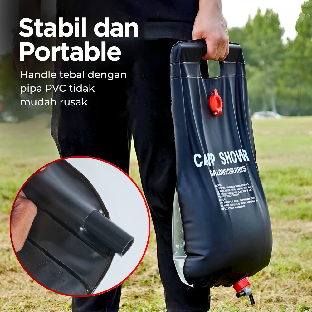 Gambar produk Kantong Air Mandi Portable Camping Outdoor Shower Bag 20L - YYEDC