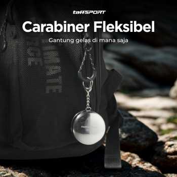 Gambar produk TaffSPORT Gelas Lipat Stainless Steel Foldable Cup Carabiner 69ml - BS75