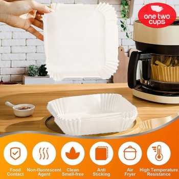 Gambar produk One Two Cups Kertas Alas Air Fryer Paper Liner Non Stick 50 PCS 16cm - MJ5