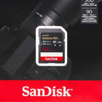 Gambar produk SanDisk Extreme Pro SDXC UHS-II Card U3 Class 10 300MB/s 64GB - SDSDXDM