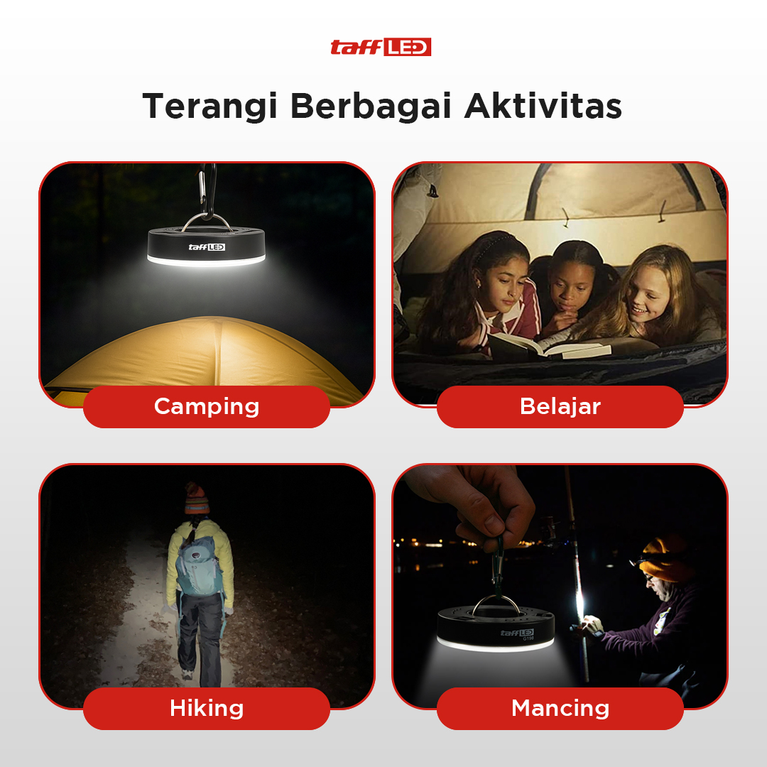 Gambar produk TaffLED Lampu LED Camping Tenda Waterproof Emergency COB Natural White - G198