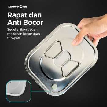 Gambar produk TaffHOME Kotak Makan Lunch Box Stainless Steel 304 2L Triple Compartment - HS233