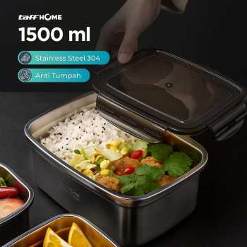 TaffHOME Kotak Makan Anti Tumpah Reguler Lunch Box Stainless Steel 304 - Slyz52