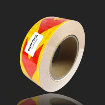 Gambar produk TaffPACK Stiker Reflektor Pemantul Cahaya Tanda Panah Warning Sign 25M 50mm - TP5